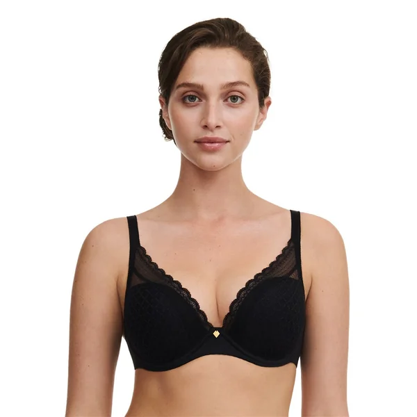 Chantelle - Soutien-gorge coque plongeante 38 (85) C Noir Norah Chic