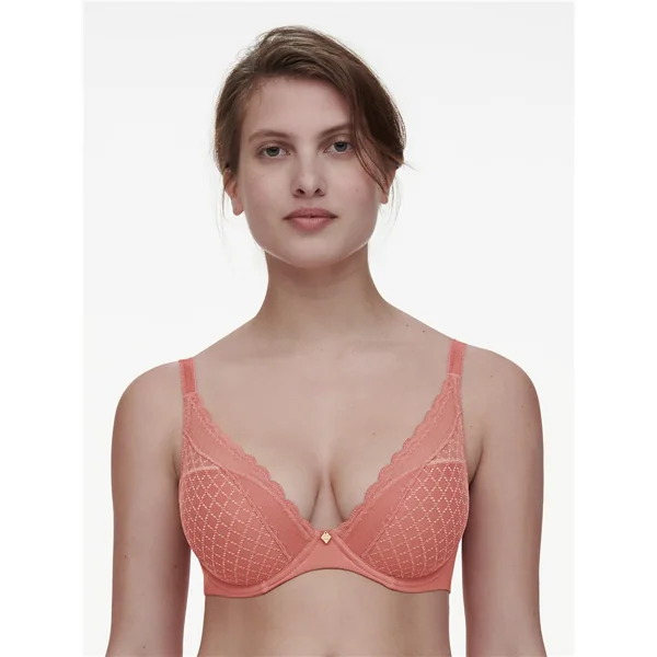 Chantelle - Soutien-gorge coque plongeante 38 (85) D Rose Canyon Norah Chic
