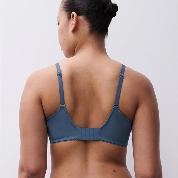 Chantelle - Soutien-gorge moulé avec armatures tout dentelle sans couture 38 (85) G Bleu Orage Maris