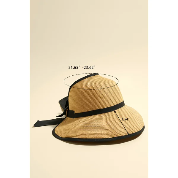 Chapeau de paille avec calotte arrondie