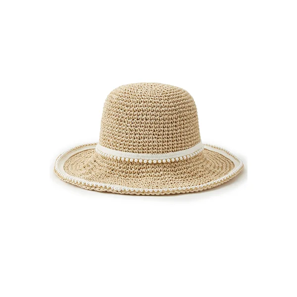 Chapeau de paille forme bob
