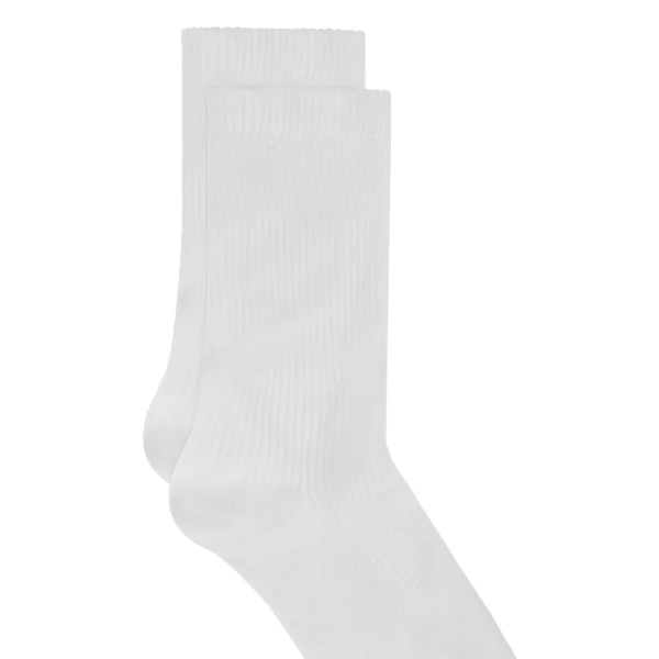 Chaussettes courtes en modal côtelé - Blanc