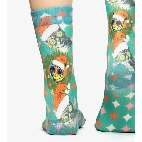 Chaussettes de Noël chats rétro Xmas Cat