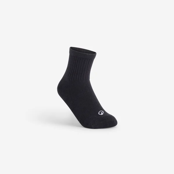 Chaussettes de tennis enfant hautes lot de 3 - rs100 noir