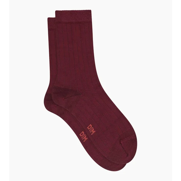 Chaussettes femme côtelées en coton satiné Dahlia Dim Mode