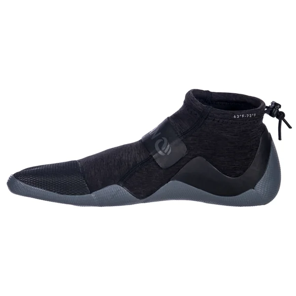 Chaussons bas surf 500 néoprène 2mm gris noir