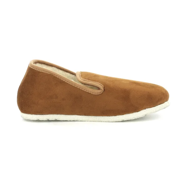 Chaussons camel et blanc cassé pour homme