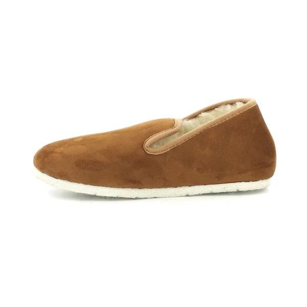 Chaussons camel et blanc cassé pour homme