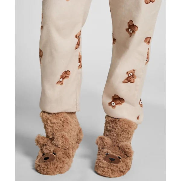 Chaussons Ours en Peluche - Beige