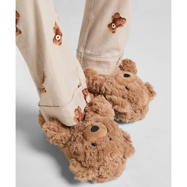 Chaussons Ours en Peluche - Beige
