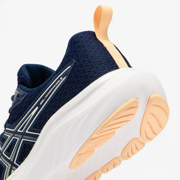 Chaussure de running Femme, Asics Gel Windhawk Bleu marine et abricot