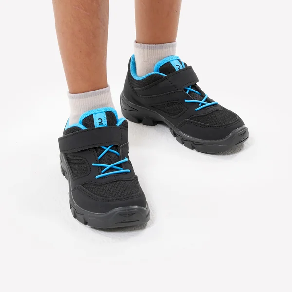 Chaussures de randonnée à scratch 24 au 34 enfant, NH100 noir