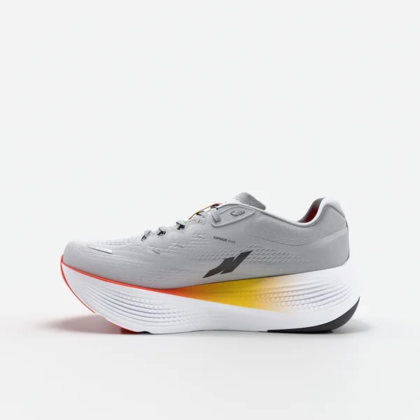 Chaussures de running route homme, Kiprun Kipride Max gris et orange