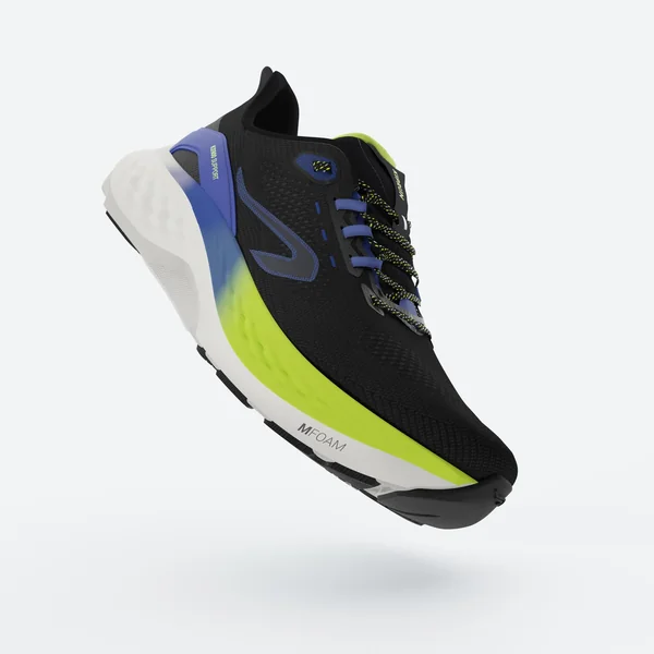 Chaussures de running route Homme - Kiprun KS900 Support, Noir bleu jaune