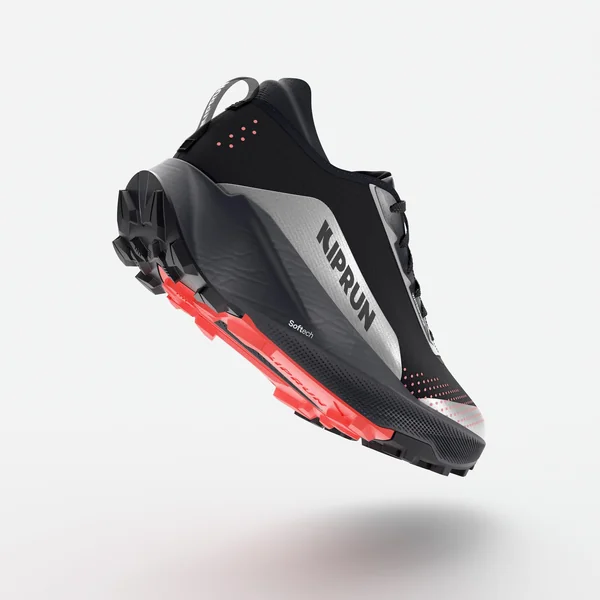 Chaussures de trail running imperméables femme, Kiprun Kipsummit WP noir & rose