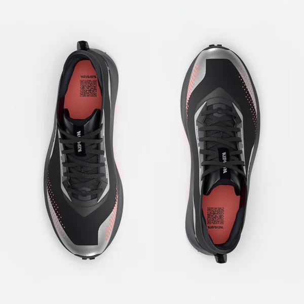 Chaussures de trail running imperméables femme, Kiprun Kipsummit WP noir & rose