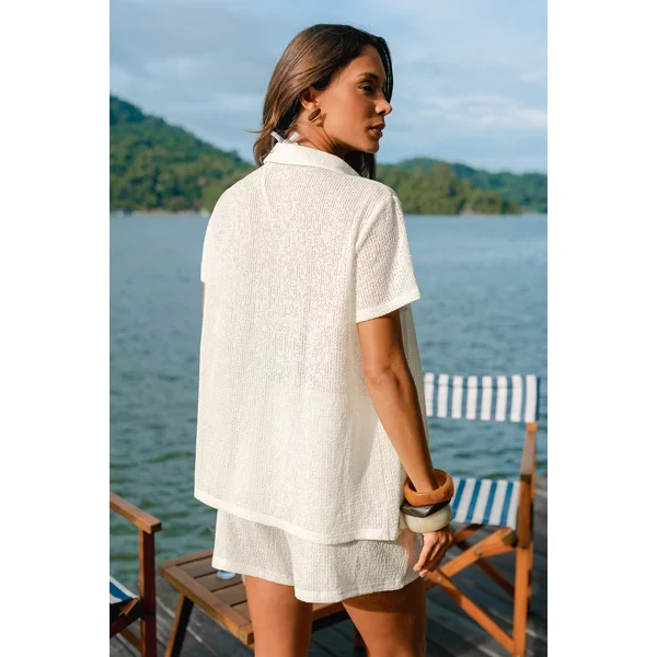 Chemise cover up crème
