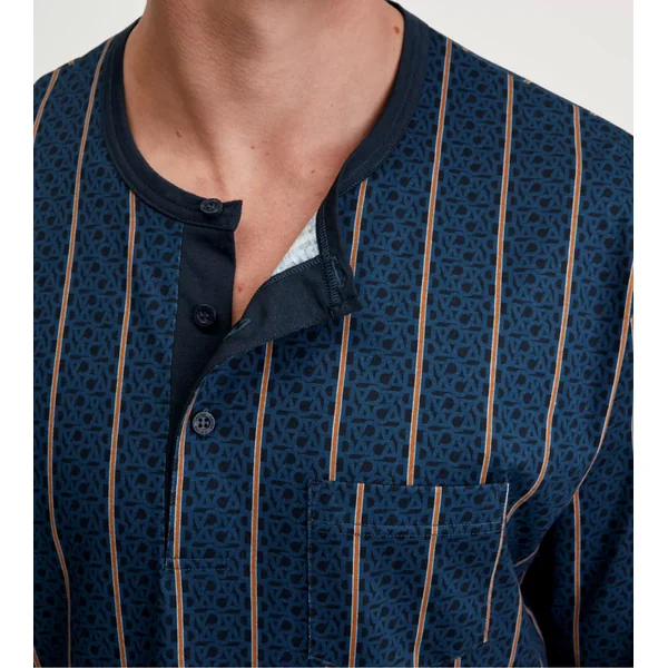 Chemise de nuit homme à rayures Relax Imprint Insignia Blue