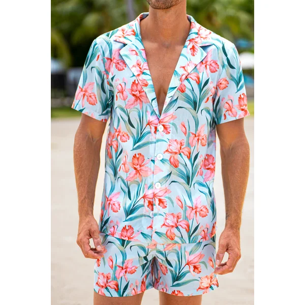 Chemise tropicale col chemise