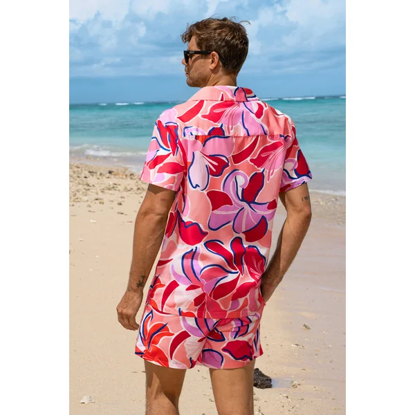 Chemise tropicale corail