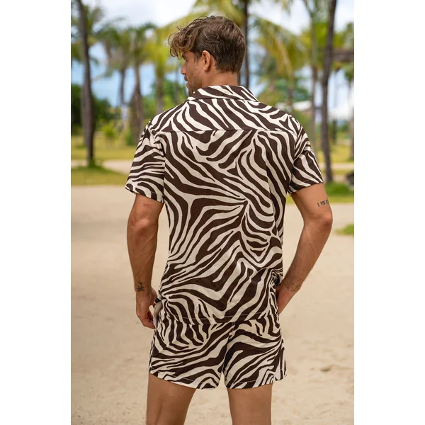 Chemise zèbre tissée