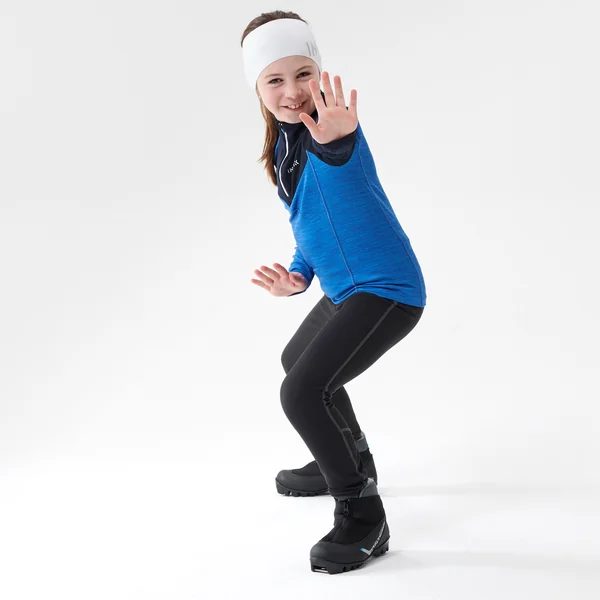 Collant chaud de ski de fond noir XC S TIGHT 100 enfant