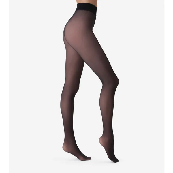 Collant chaud effet transparent Noir Thermo