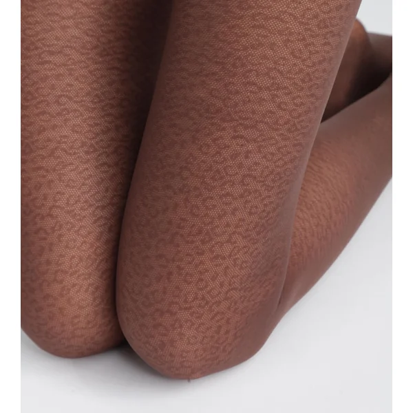 Collant femme semi-opaque Café à motif léopard Dim Style