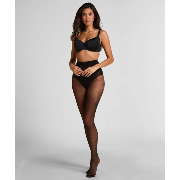 Collants 15 Deniers imprimés - Noir