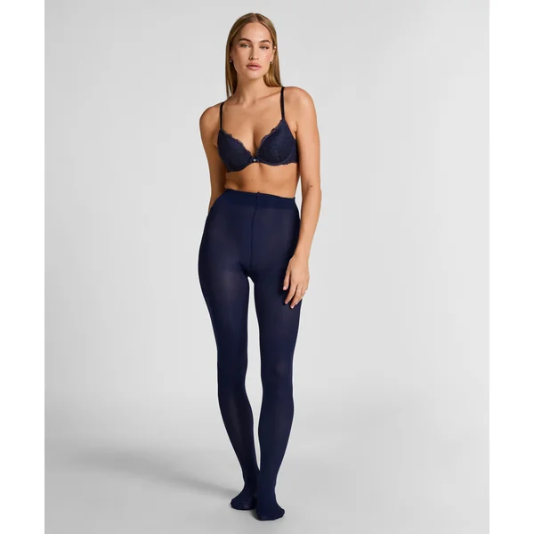 Collants 50 Deniers Toucher Velours - Bleu