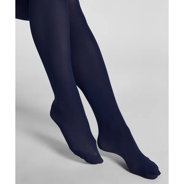 Collants 50 Deniers Toucher Velours - Bleu