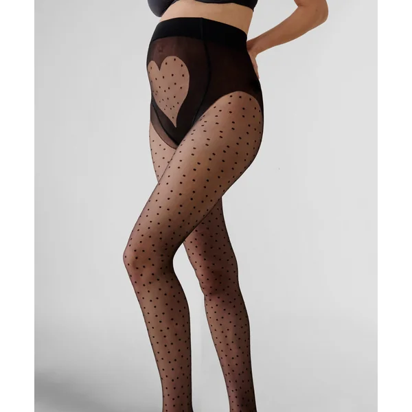 Collants de maternité 15 Deniers à Pois - Noir