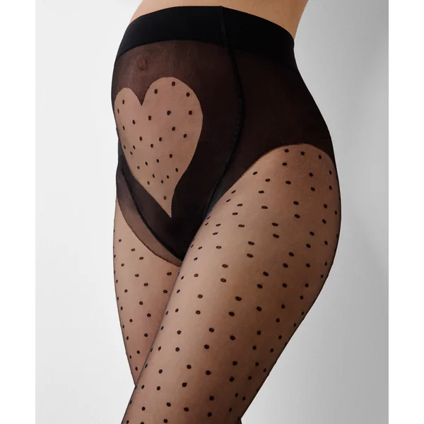 Collants de maternité 15 Deniers à Pois - Noir