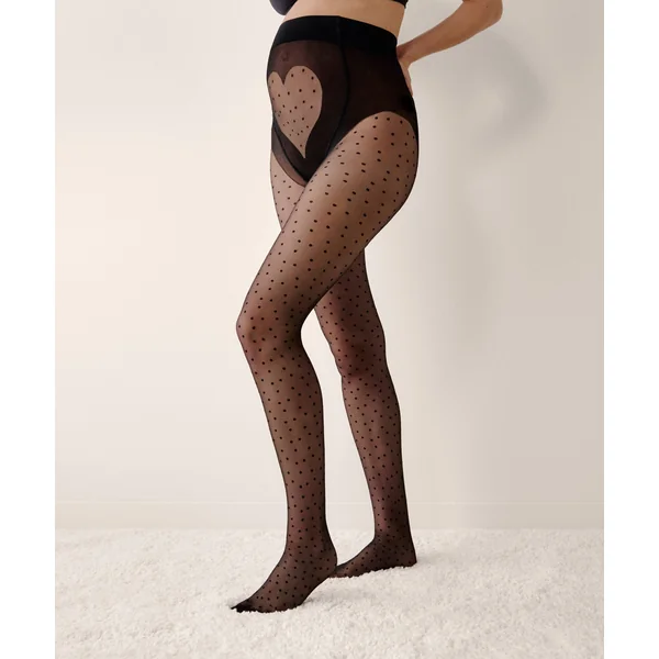 Collants de maternité 15 Deniers à Pois - Noir