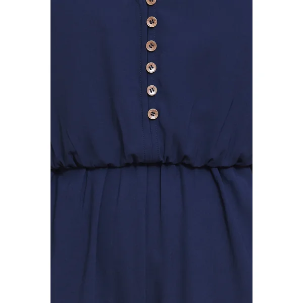 Combinaison bleu marine jambe fuselée col V