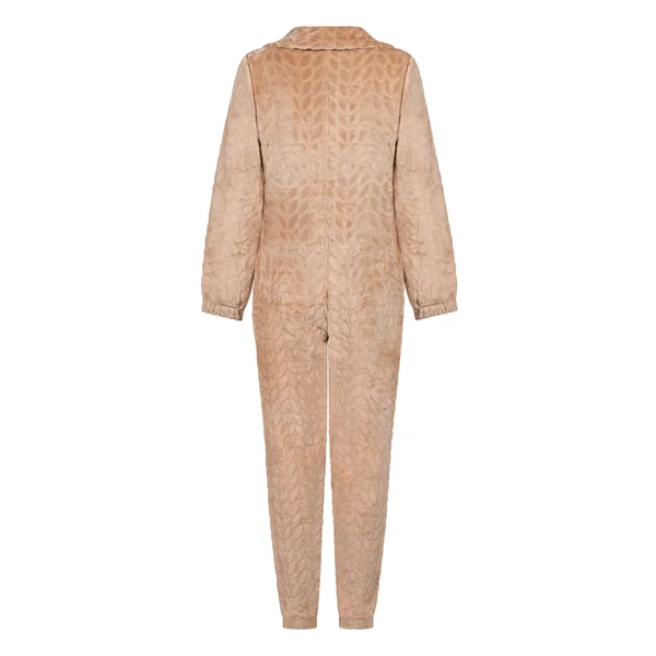 Combinaison de pyjama torsadée à fermeture éclair - Beige