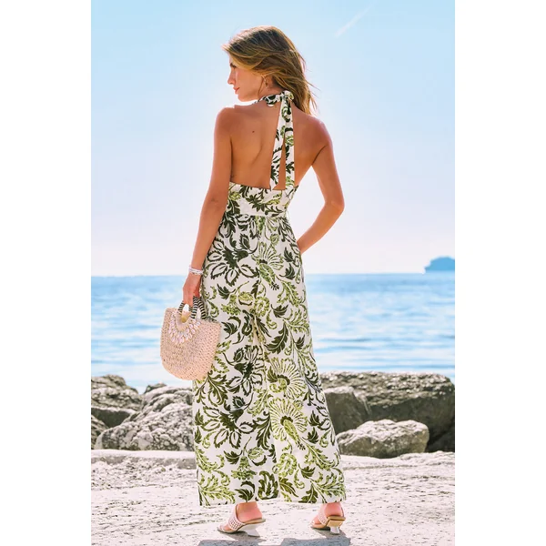 Combinaison florale marine sans manches