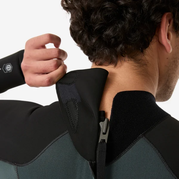 Combinaison intégrale surf caoutchouc naturel 3/2 mm homme, 500 kaki noir