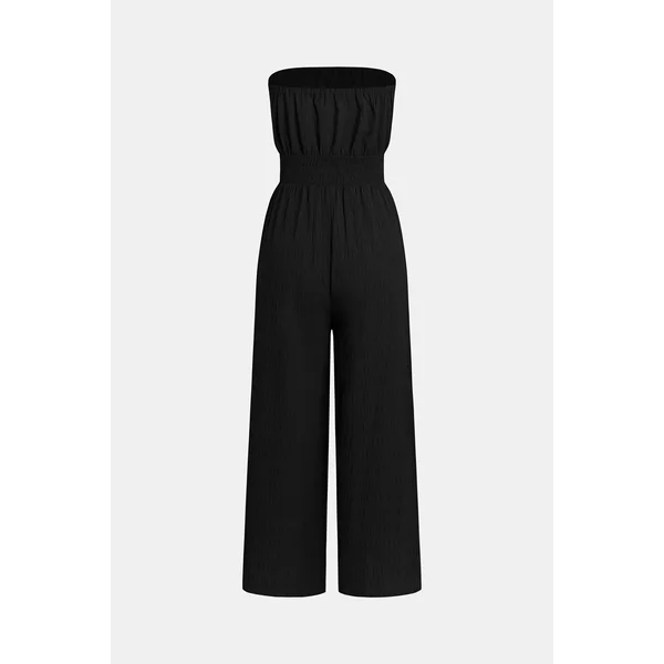 Combinaison noire col droit sans manches