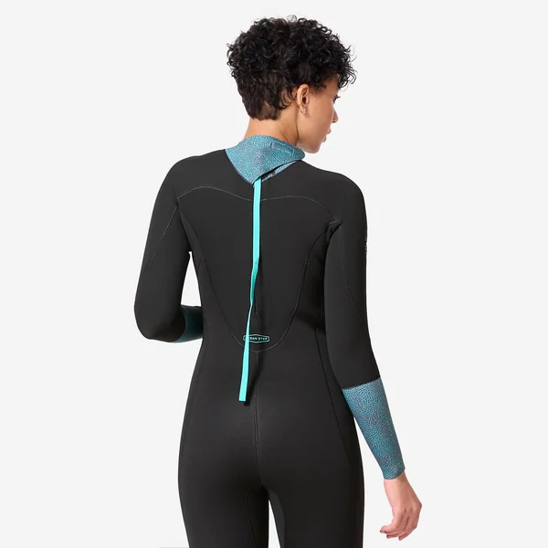 Combinaison Néoprène Longe Côte Femme 4/3 Noir Imprimée