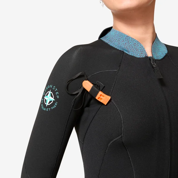 Combinaison Néoprène Longe Côte Femme 4/3 Noir Imprimée