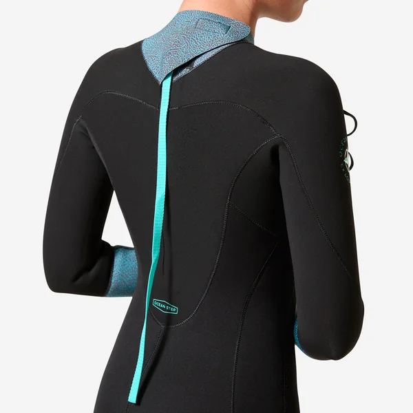 Combinaison Néoprène Longe Côte Femme 4/3 Noir Imprimée