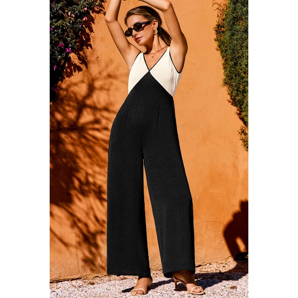 Combinaison pantalon bicolore au style moderne