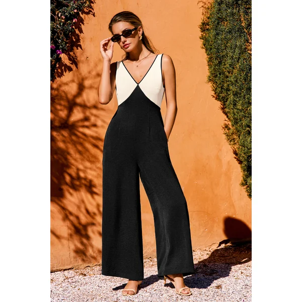 Combinaison pantalon bicolore au style moderne