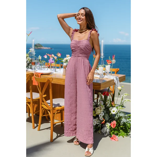 Combinaison rose à col cœur sans manches