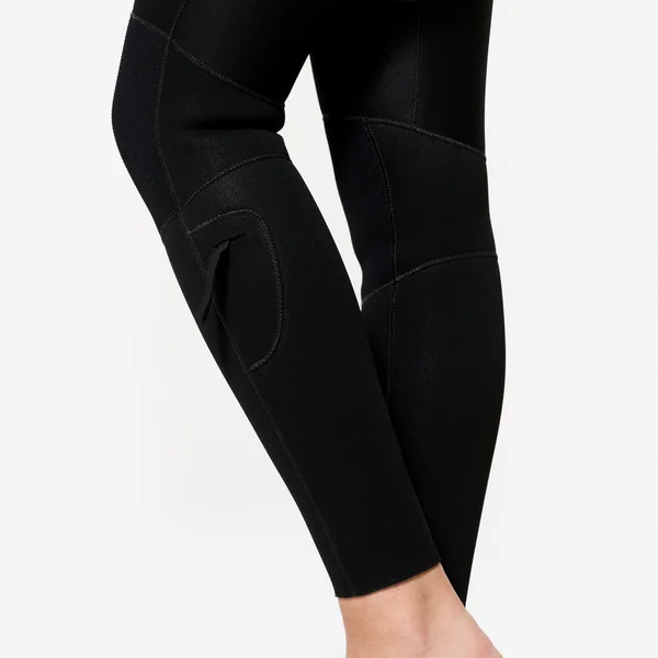 Combinaison surf 500 Femme 3/2 Backzip - Noir et bleu