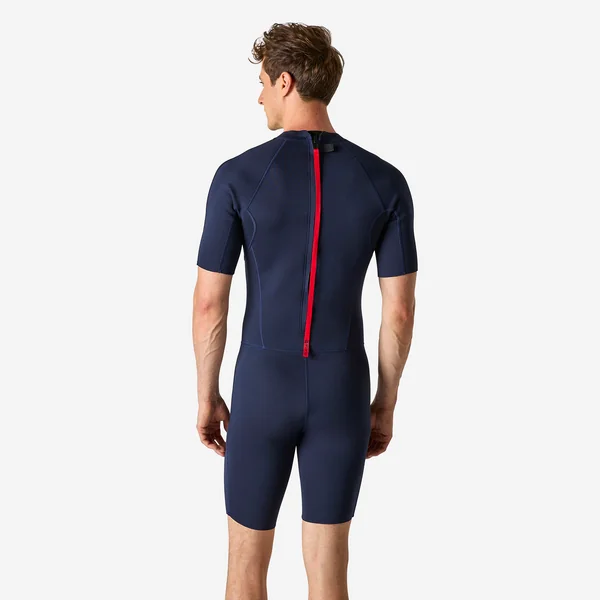 Combinaison Surf Shorty 100 Néoprène 1,5mm homme bleu marine