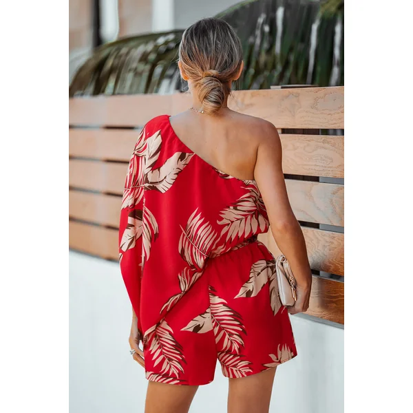 Combishort tropical demi manches jambe droite