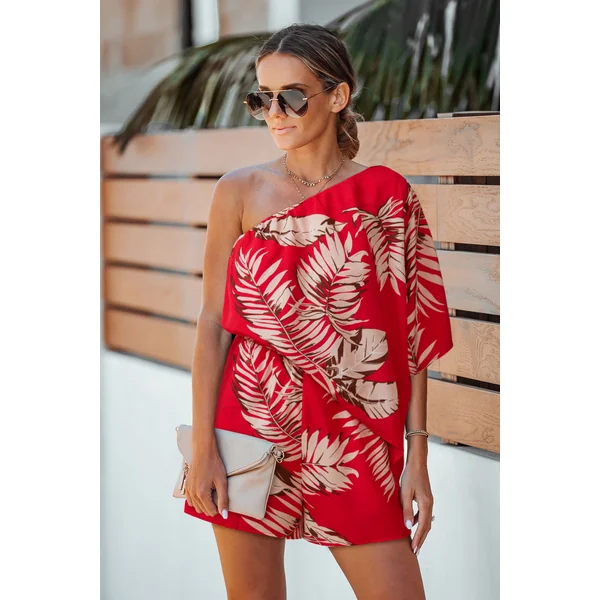 Combishort tropical demi manches jambe droite