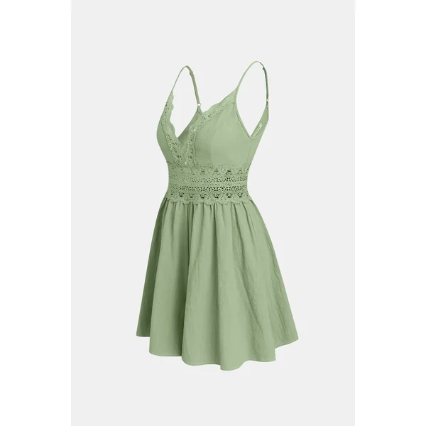 Combishort vert jambe évasée